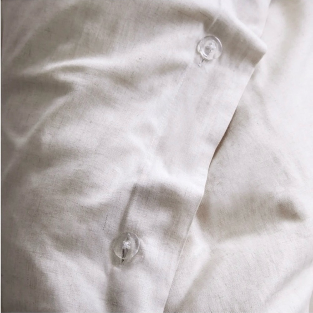 NWOT Quince Linen and Bamboo Queen Duvet Cover in Ivory - Picture 4 of 5